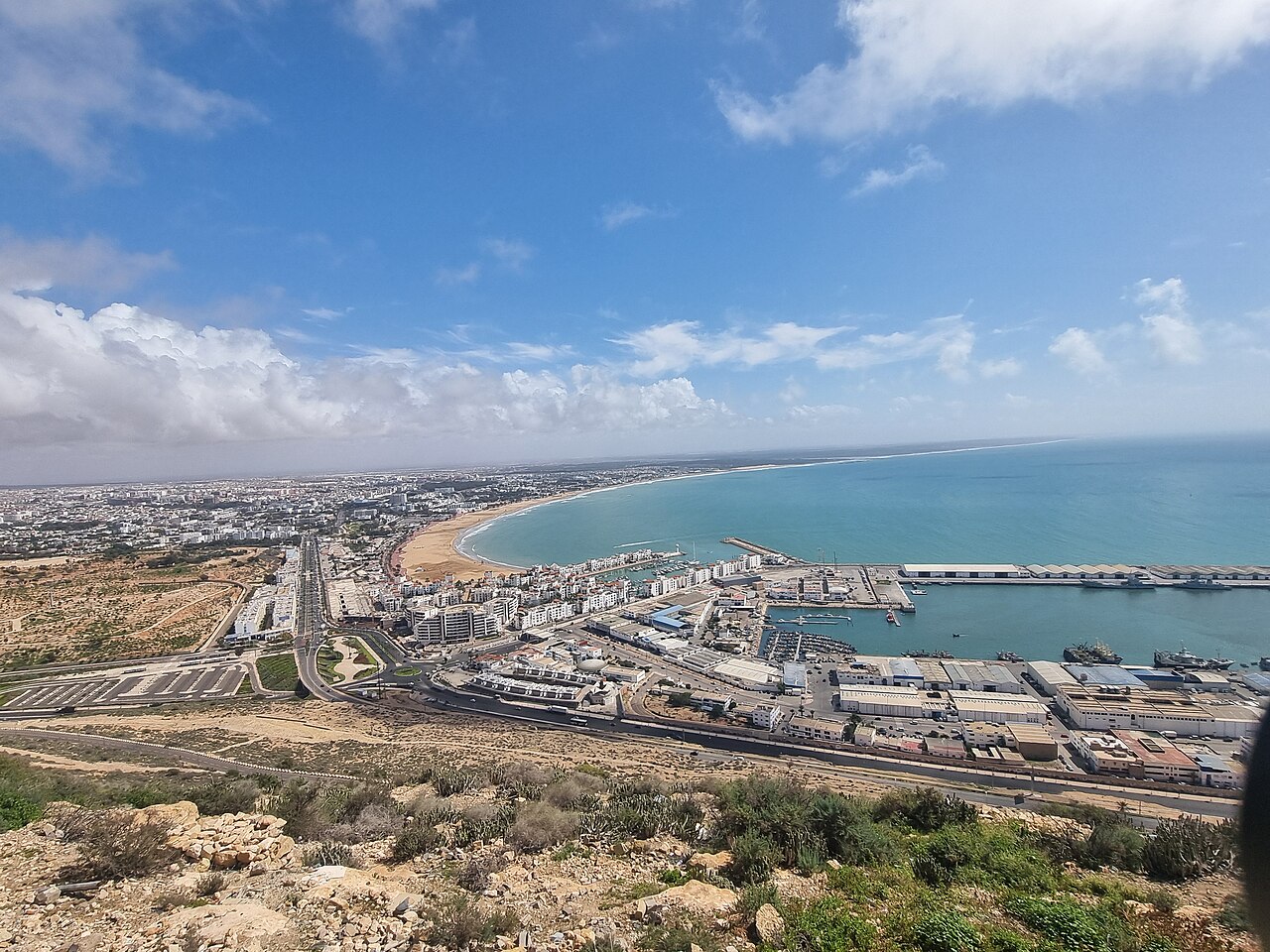 Agadir city and Atlantic coastline