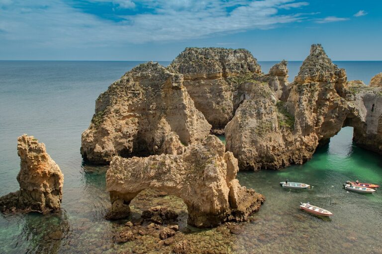 Ponta da Piedade sea cliffs and arches near Lagos, Algarve
