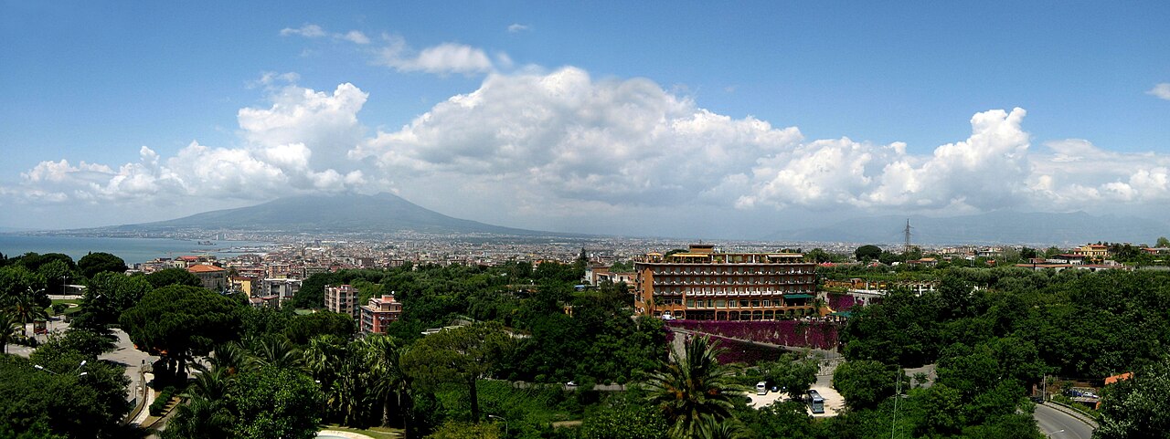 Panoramic view of Castellammare di Stabia and surrounding mountains